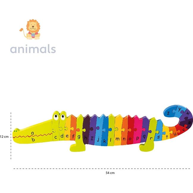 Orange Tree Toys Alphabet Crocodile Puzzle - Push & Pull - 6