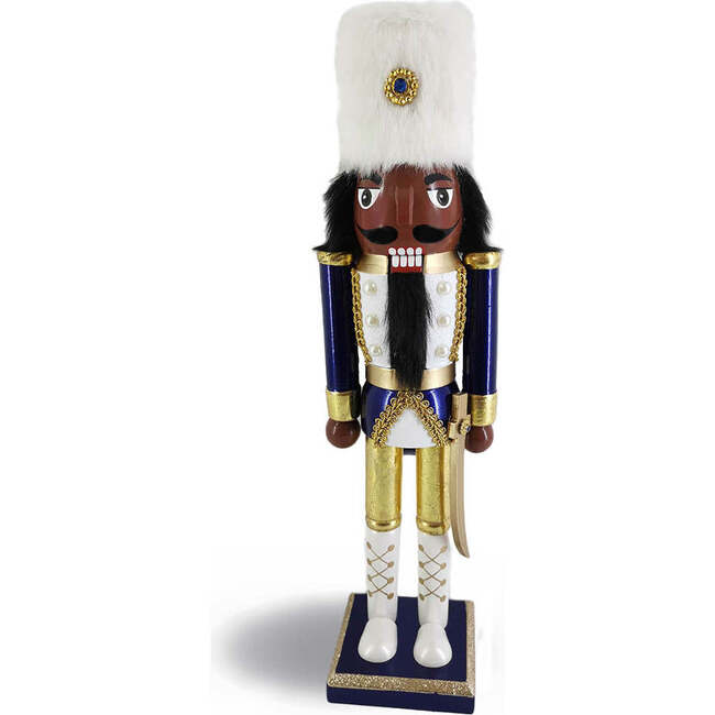 African American Gold and Navy Decorative Nutcracker