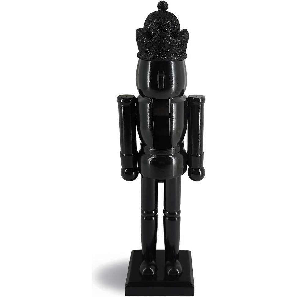 Modern Christmas Mantle King Nutcracker Solid Black - Nutcrackers - 1