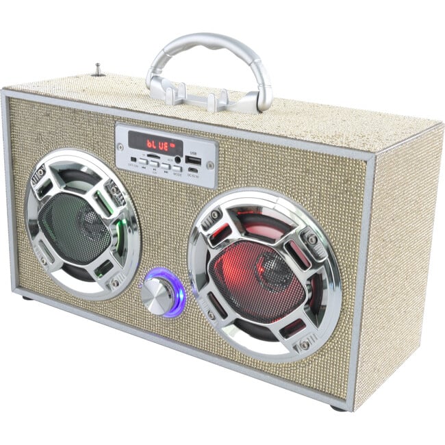 Bluetooth Fm Radio W LED Speakers, Gold Bling Boombox - Tech Toys - 4