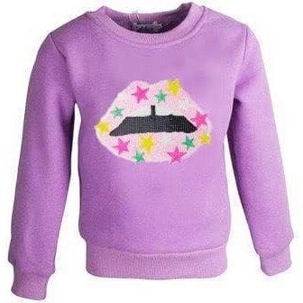 Star Lips Sweatshirt, Purple - Sweatshirts - 1
