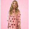 Strawberry Sheer Sleeve Dress, Pink - Dresses - 2