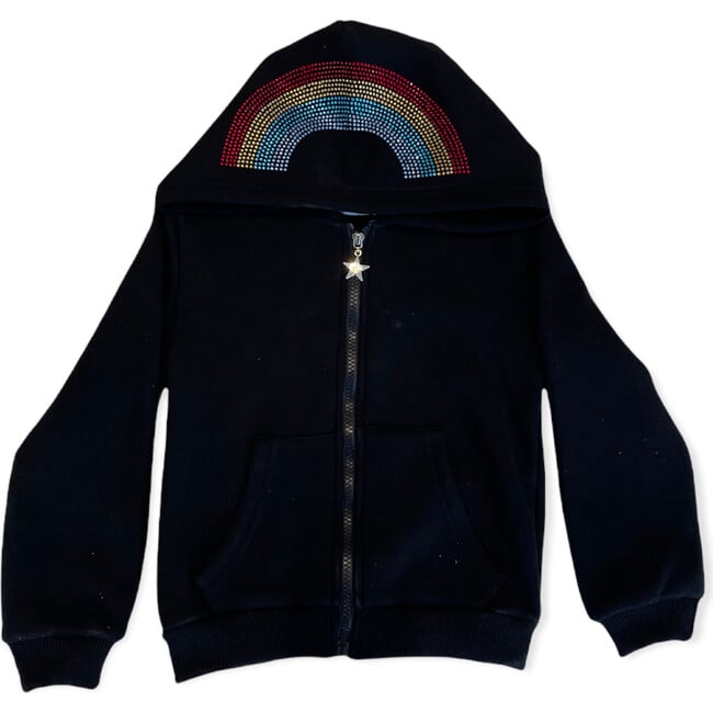 Wanderlust Crystal Unicorn Hoodie, Black - Jackets - 5