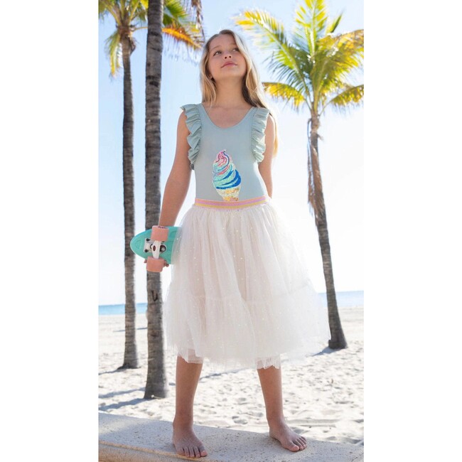 Spin and Dream Sparkle Midi Skirt, White - Skirts - 3