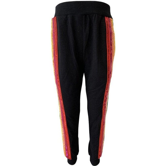 Rainbow Sequin Joggers, Black - Sweatpants - 5
