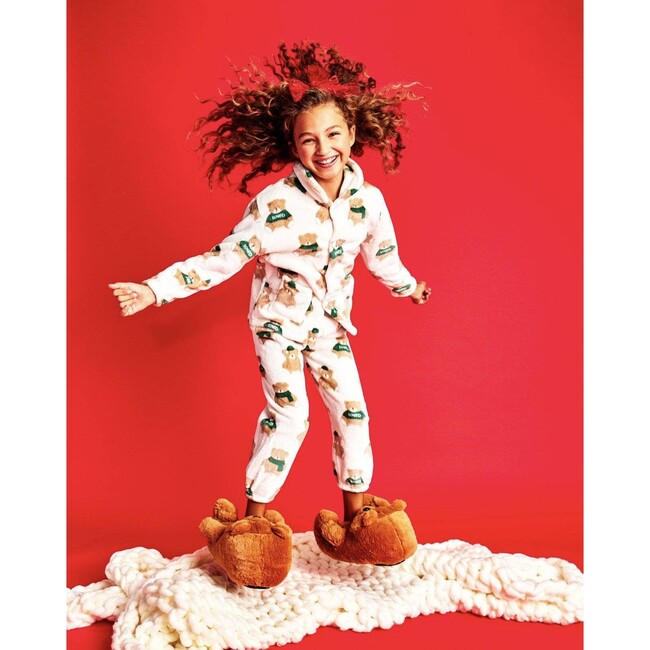 Teddy Plush Bear Lounge Set, White - Mixed Apparel Set - 3