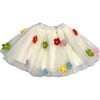 Rainbow Daisy Puff Tutu, White - Skirts - 1 - thumbnail