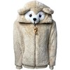 Plush Brown Bear Jacket, Brown - Jackets - 1 - thumbnail
