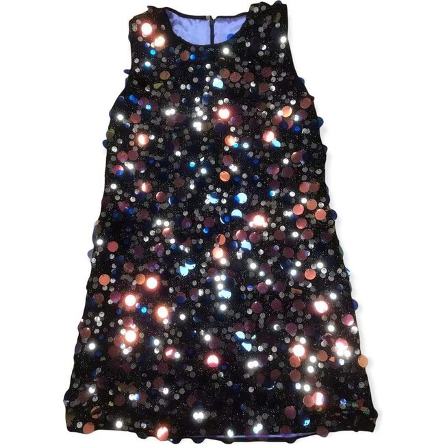 Paillette Stardust Sequin Dress Black, Black