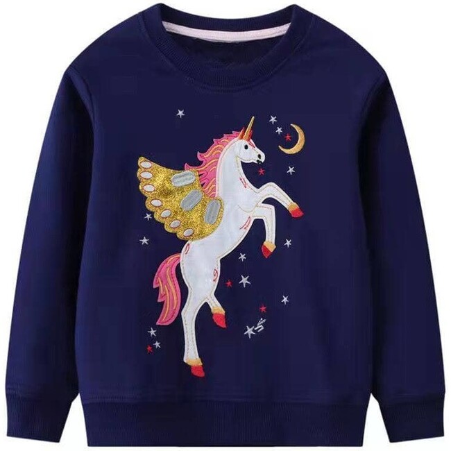 Perfect Pegasus Sweatshirt, Navy - Sweatshirts - 1