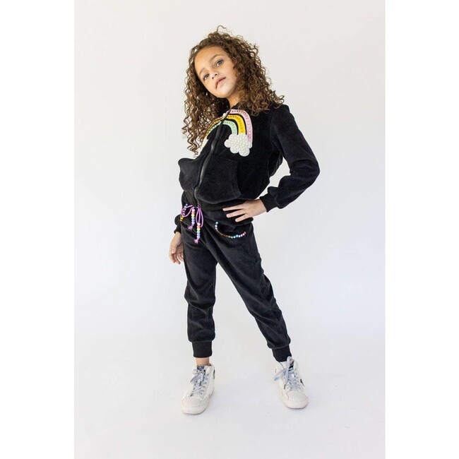 Rainbow Beaded Velvet Track Set, Black - Mixed Apparel Set - 5