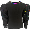 Gem Queen Puff Sleeve Blouse, Black - Sweatshirts - 1 - thumbnail