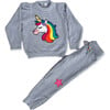 Fuzzy Unicorn Set, Grey - Mixed Apparel Set - 1 - thumbnail