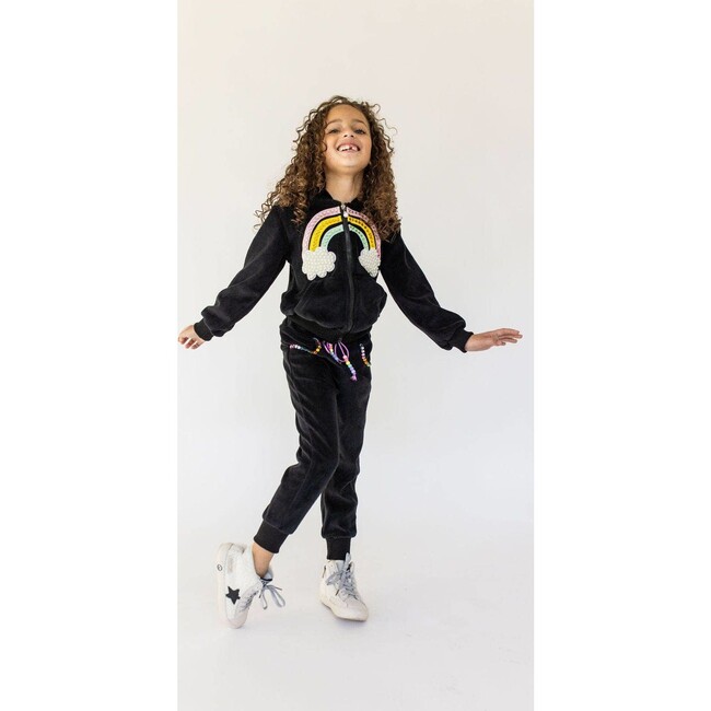 Rainbow Beaded Velvet Track Set, Black - Mixed Apparel Set - 7