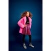 Hot Pink Faux Fur Coat, Pink - Faux Fur Coats - 2