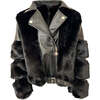 Faux Fur Moto, Black - Faux Fur Coats - 1 - thumbnail