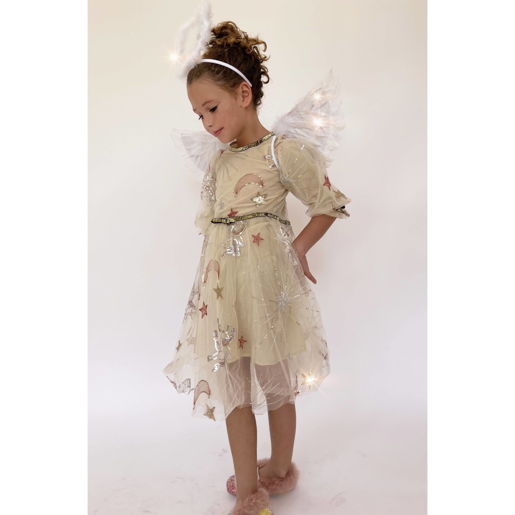 Golden Star Party Dress, Gold - Lola + The Boys Dresses | Maisonette