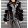 Faux Fur Moto, Black - Faux Fur Coats - 2