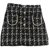 Coco Tweed Pearl Skirt, Black - Skirts - 1 - thumbnail