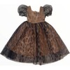 Cheetah Tulle Dress, Brown - Dresses - 1 - thumbnail