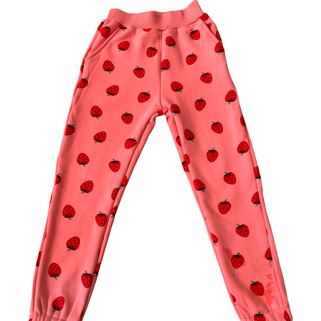 Strawberry Ruffle Joggers Set, Pink - Mixed Apparel Set - 3