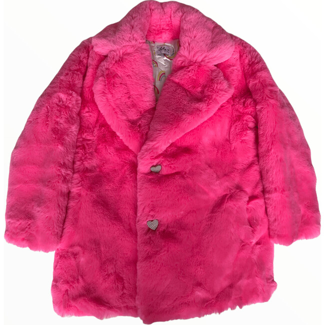 Hot Pink Faux Fur Coat, Pink - Lola + The Boys Outerwear | Maisonette