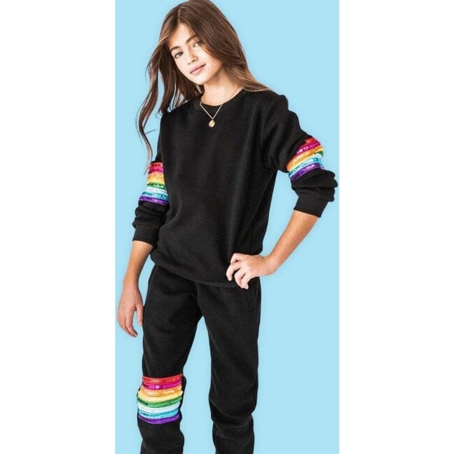 Black Rainbow Sequin Set, Black - Mixed Apparel Set - 3