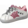 Paris Pink Fur Star Girl Sneaker, White - Sneakers - 1 - thumbnail