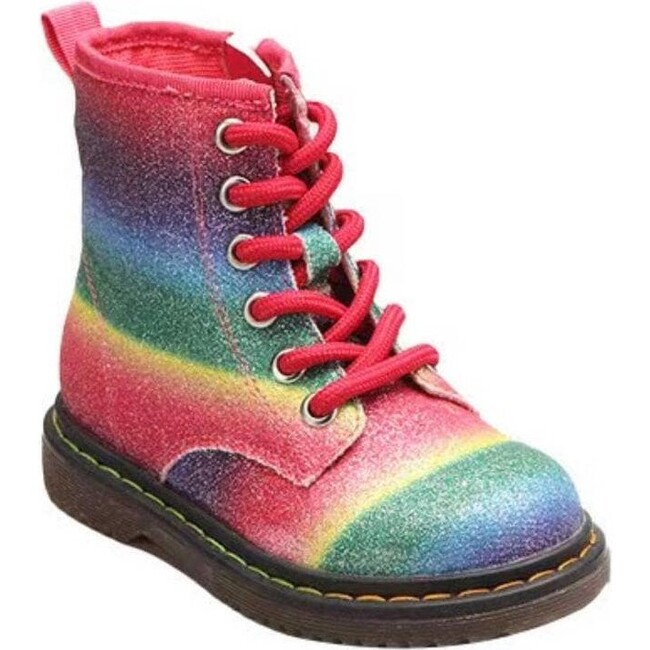Ombre Rainbow Combat Boots, Multi