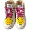 Rainbow Smiley Hi Top Sneaker, White - Sneakers - 3