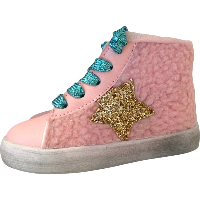 Baby Pink Sherpa High Tops, Pink