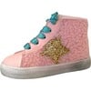 Baby Pink Sherpa High Tops, Pink - Sneakers - 1 - thumbnail