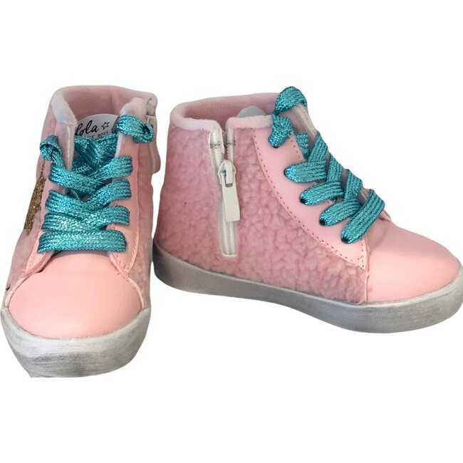 Baby Pink Sherpa High Tops, Pink