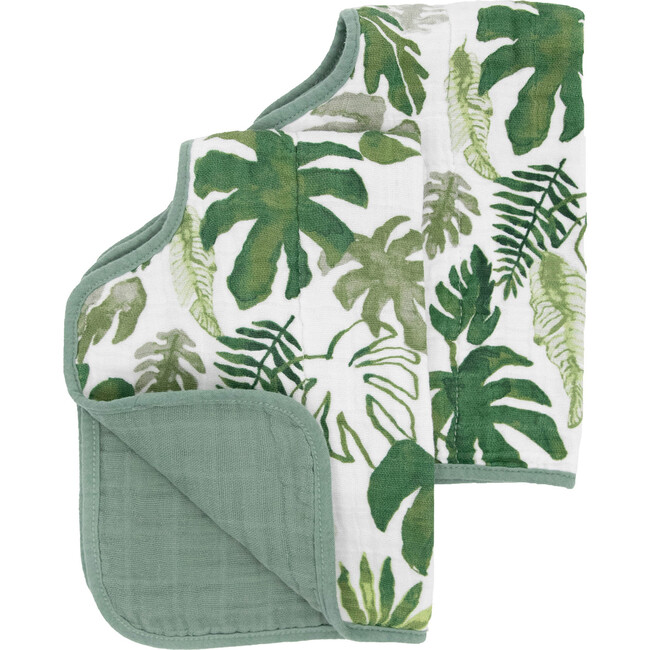 Cotton Muslin Burp Cloth 2 Pack - Tropical Leaf - Burp Cloths - 1