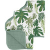Cotton Muslin Burp Cloth 2 Pack - Tropical Leaf - Burp Cloths - 1 - thumbnail