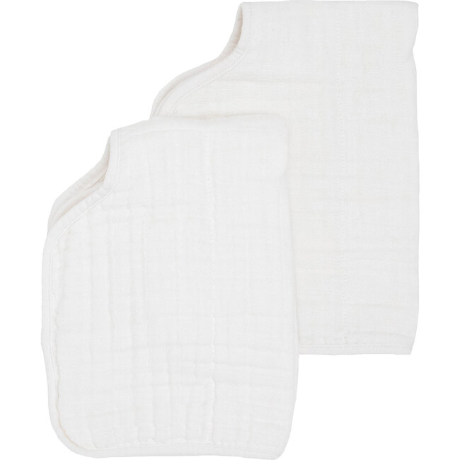 Cotton Muslin Burp Cloth 2 Pack - White - Burp Cloths - 1