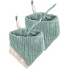 Cotton Muslin Reversible Bandana Bib 2 Pack - Taupe Cross - Bibs - 3