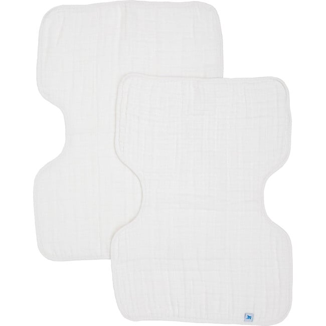 Cotton Muslin Burp Cloth 2 Pack - White - Burp Cloths - 3