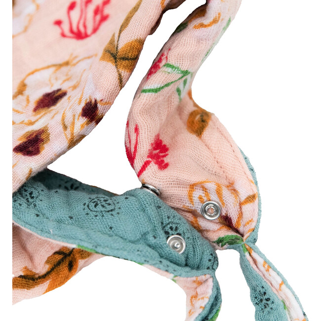 Cotton Muslin Reversible Bandana Bib 2 Pack - Vintage Floral - Bibs - 4