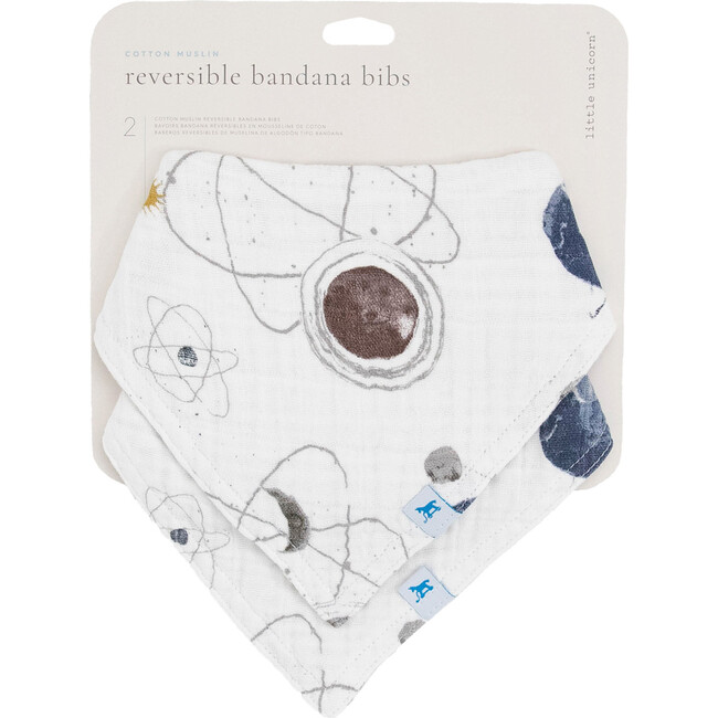 Cotton Muslin Reversible Bandana Bib 2 Pack - Planetary - Bibs - 4
