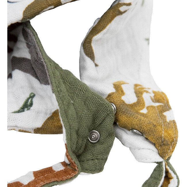 Cotton Muslin Reversible Bandana Bib 2 Pack - Dino Friends - Bibs - 4