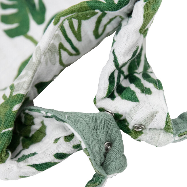 Cotton Muslin Reversible Bandana Bib 2 Pack - Tropical Leaf - Bibs - 4