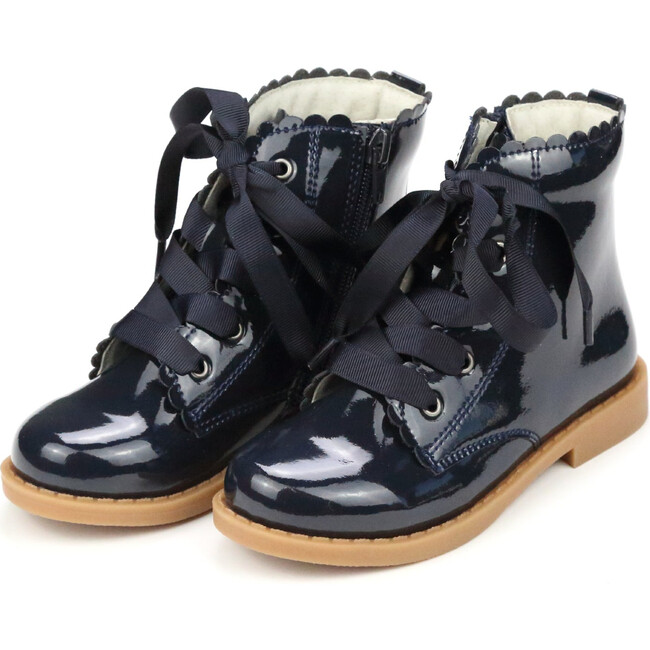 Josephine Scallop Boot,  Navy - Boots - 1