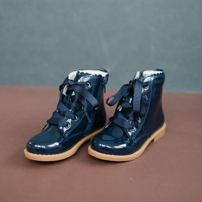 Josephine Scallop Boot,  Navy - Boots - 3