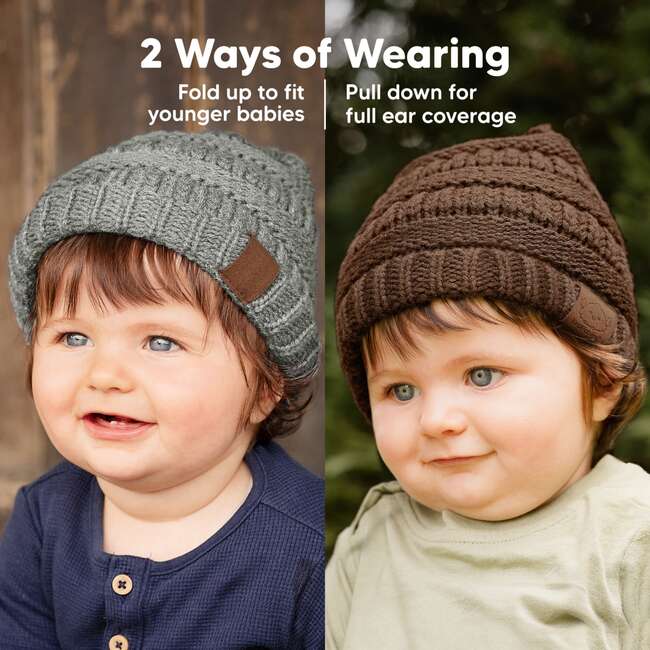 3-Pack WARMZY Baby Beanies, Mars - Hats - 3