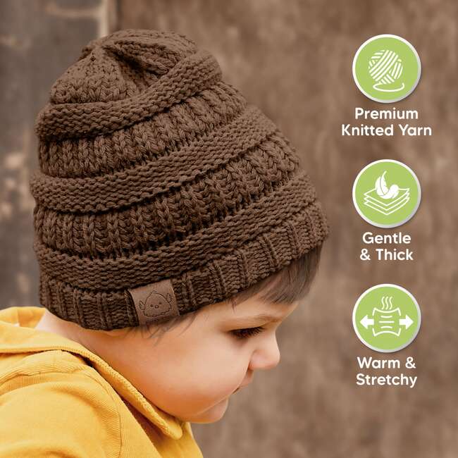 3-Pack WARMZY Baby Beanies, Pecan - Hats - 4
