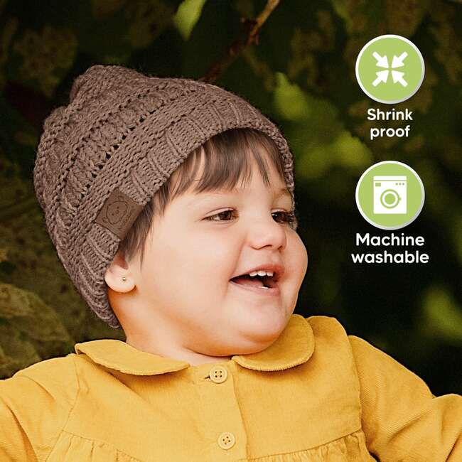 3-Pack WARMZY Baby Beanies, Pecan - Hats - 6