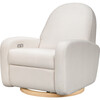 Nami Glider Recliner, Cream Eco-Weave With Light Wood Base - Nursery Chairs - 1 - thumbnail