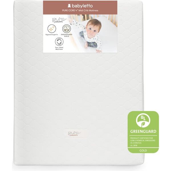 Pure Core Midi Crib Mattress, Lightweight White - Babyletto Mattresses ...