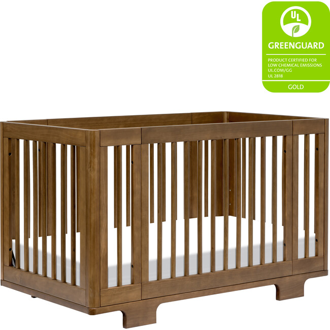 Yuzu 8-in-1 Convertible Crib with All-Stages Conversion Kits, Natural Walnut - Cribs - 1